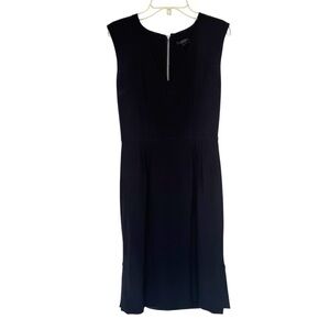 J. Crew Black 100% Silk Shift Sheath Dress Draped